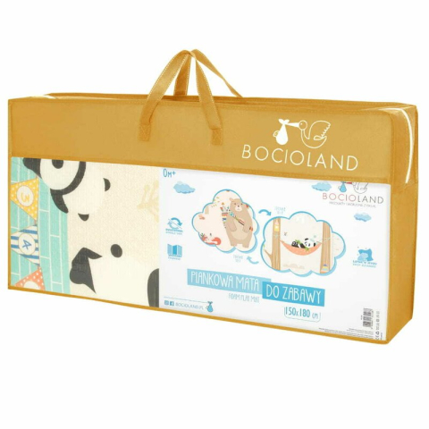 Covoras de joaca, Bocioland, Panda, Pliabil, Protectie impotriva loviturilor, Dimensiune mare, 180 x 150 cm, Cu Imprimeu pe ambele parti, Potrivit pentru utlizare atat in interior, cat si in exterior [2]