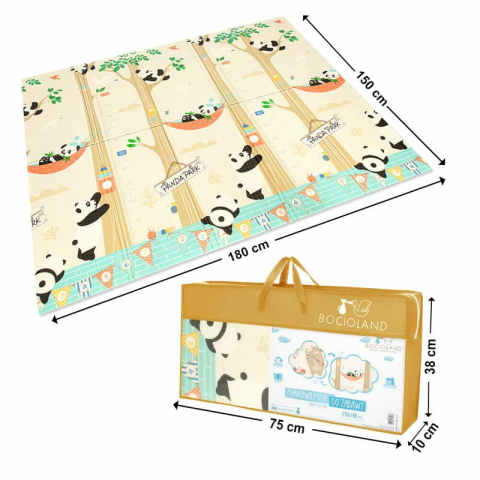 Covoras de joaca, Bocioland, Panda, Pliabil, Protectie impotriva loviturilor, Dimensiune mare, 180 x 150 cm, Cu Imprimeu pe ambele parti, Potrivit pentru utlizare atat in interior, cat si in exterior [6]
