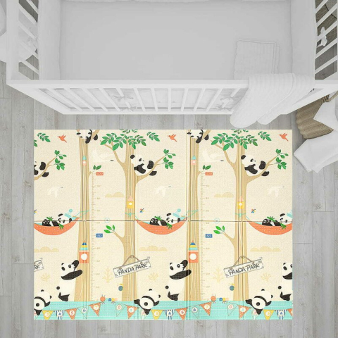 Covoras de joaca, Bocioland, Panda, Pliabil, Protectie impotriva loviturilor, Dimensiune mare, 180 x 150 cm, Cu Imprimeu pe ambele parti, Potrivit pentru utlizare atat in interior, cat si in exterior [7]