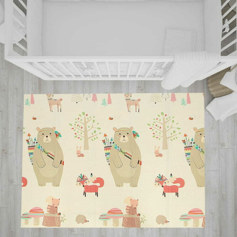 Covoras de joaca, Bocioland, Panda, Pliabil, Protectie impotriva loviturilor, Dimensiune mare, 180 x 150 cm, Cu Imprimeu pe ambele parti, Potrivit pentru utlizare atat in interior, cat si in exterior [8]