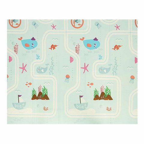 Covoras de joaca, Bocioland, Water City, Pliabil, Protectie impotriva loviturilor, Dimensiune mare, 180 x 150 cm, Cu Imprimeu pe ambele parti, Potrivit pentru utlizare atat in interior, cat si in exte [2]