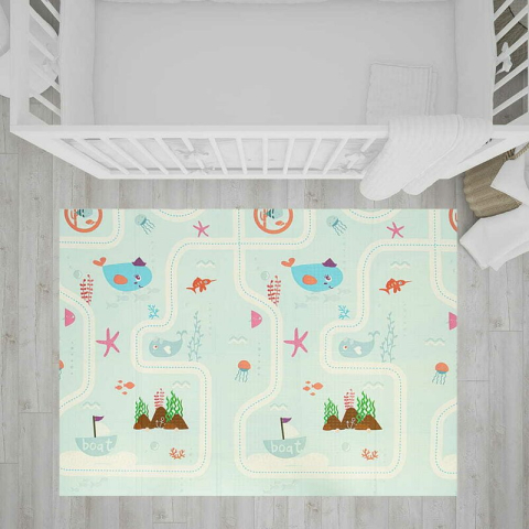 Covoras de joaca, Bocioland, Water City, Pliabil, Protectie impotriva loviturilor, Dimensiune mare, 180 x 150 cm, Cu Imprimeu pe ambele parti, Potrivit pentru utlizare atat in interior, cat si in exte [7]