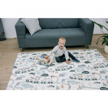 Covoras de joaca, FreeON, Magic Road, Cu doua fete, Pliabil, Protectie impotriva loviturilor, 200 x 150 cm, Cu Imprimeu pe ambele parti, 0 luni+, Multicolor [4]