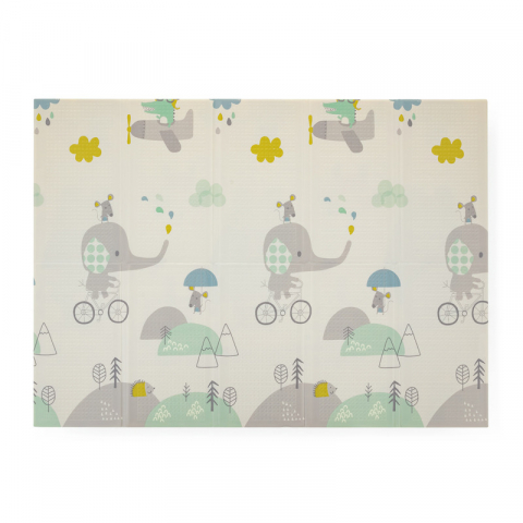 Covoras de joaca, Petite&Mars, Reversibil, Include geanta pentru transport, Pliabil si impermeabil, Non-toxic, 197 x 147 x 1 cm, Animale, 0 luni+, Multicolor [2]