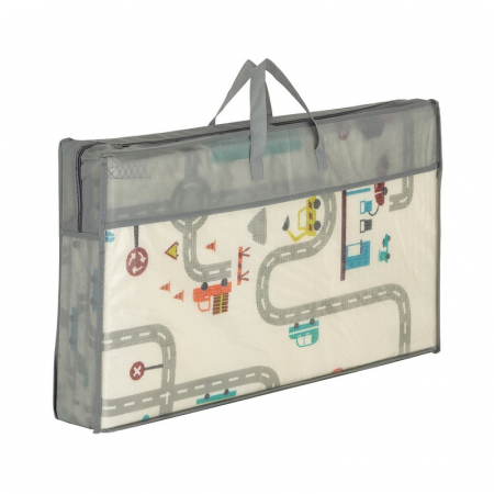 Covoras de joaca, Petite&Mars, Reversibil, Include geanta pentru transport, Pliabil si impermeabil, Non-toxic, 197 x 147 x 1 cm, Oras, 0 luni+, Multicolor [5]