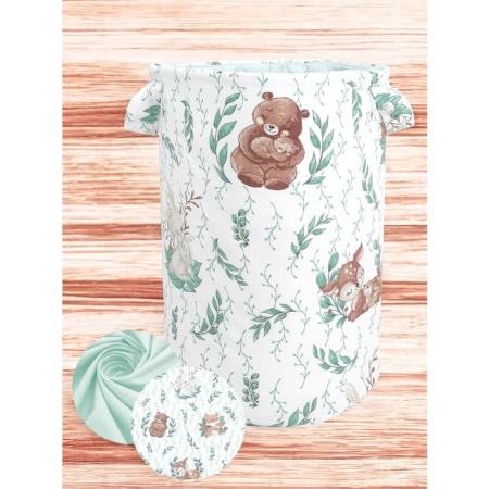 Cutie depozitare jucarii, MimiNu, Din bumbac certificat Oeko Tex Standard 100, Cu manere, 50x35 cm, Lulu Natural [1]