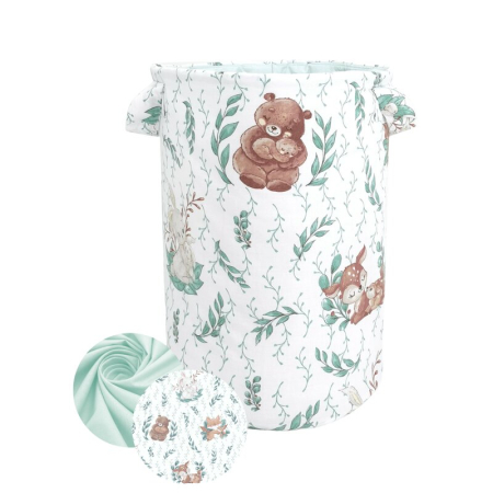 Mobilier si Lenjerie - Cutie depozitare jucarii, MimiNu, Din bumbac certificat Oeko Tex Standard 100, Cu manere, 50x35 cm, Lulu Natural