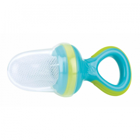 Alaptare si Hranire - Dispozitiv de hranire, Nuby pentru fructe si legume, Include capac de protectie, 6+ luni, Albastru/Verde