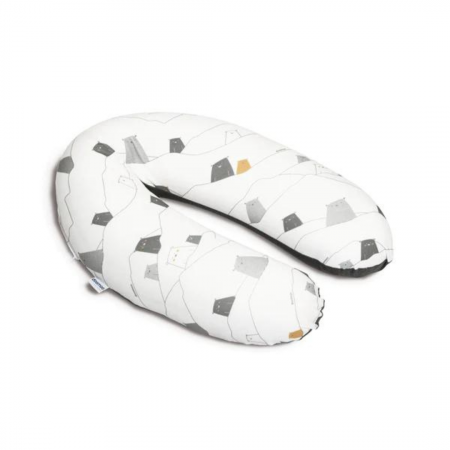 Pentru Mama - Doomoo - Perna mare pentru gravide si bebelusi 3 in 1, bumbac organic Buddy Bear Grey