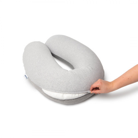 Doomoo - Perna mare pentru gravide si bebelusi 3 in 1, bumbac organic Buddy Light Grey [6]
