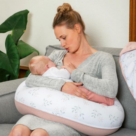 Doomoo - Perna mare pentru gravide si bebelusi 3 in 1, bumbac organic Buddy Spring Pink [2]