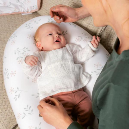 Doomoo - Perna mare pentru gravide si bebelusi 3 in 1, bumbac organic Buddy Spring Pink [3]
