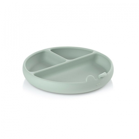 Alaptare si Hranire - Farfurie BLW, Jane, Din silicon, Cu ventuze, 17 x 17 x 4 cm, BPA Free, Mint