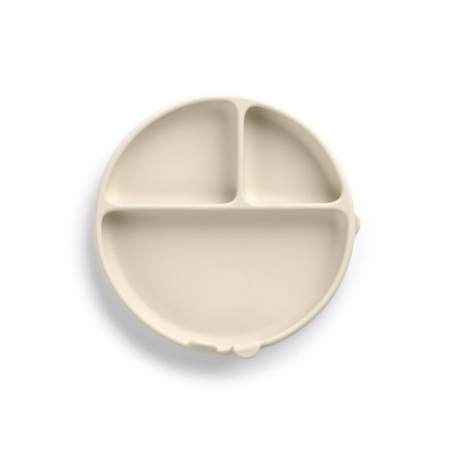 Farfurie BLW, Jane, Din silicon, Cu ventuze, 17 x 17 x 4 cm, BPA Free, Sand [1]