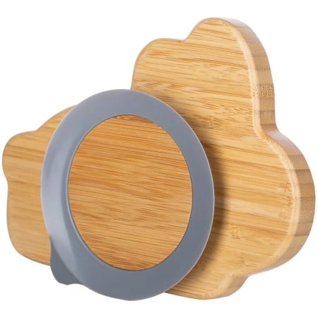 Farfurie compartimentata, FreeON, Din bambus, Cu ventuza, Conform cu standardul european de securitate EN 14372:2004, Bunny [2]