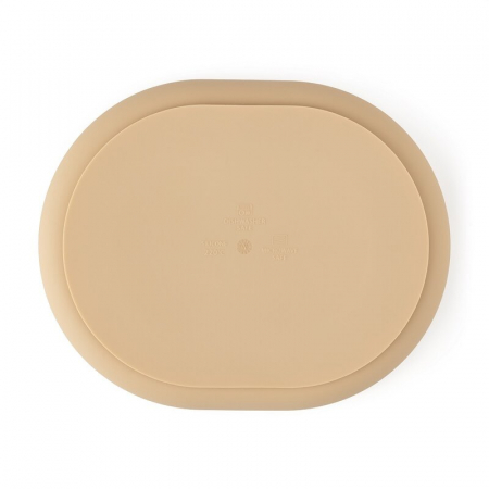 Farfurie compartimentata, Petite&Mars, Take&Match, Ovala, Cu ventuza si 3 compartimente, Silicon, Fara BPA, 630 ml, 6 luni+, Bej [2]