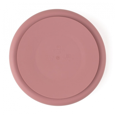 Farfurie compartimentata, Petite&Mars, Take&Match, Rotunda, Cu ventuza si 3 compartimente, Silicon, Fara BPA, 500 ml, 6 luni+, Roz [2]