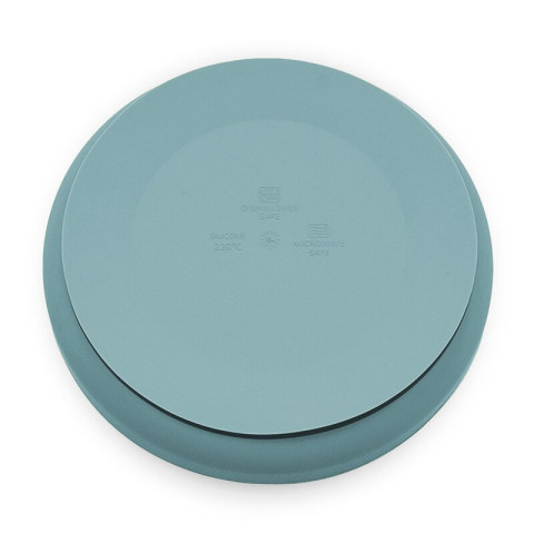 Farfurie, Petite&Mars, Take&Match, Din silicon, Cu ventuza, Fara BPA, Adecvata pentru masina de spalat vase si microunde, Nu absoarbe mirosuri, 6 luni+, 400 ml, Frosted Sky, Albastru [6]