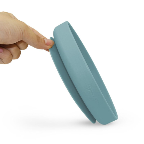 Farfurie, Petite&Mars, Take&Match, Din silicon, Cu ventuza, Fara BPA, Adecvata pentru masina de spalat vase si microunde, Nu absoarbe mirosuri, 6 luni+, 400 ml, Frosted Sky, Albastru [2]