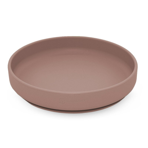 Tacamuri si Vesela - Farfurie, Petite&Mars, Take&Match, Din silicon, Cu ventuza, Fara BPA, Adecvata pentru masina de spalat vase si microunde, Nu absoarbe mirosuri, 6 luni+, 400 ml, Velvet Latte, Maro pudrat