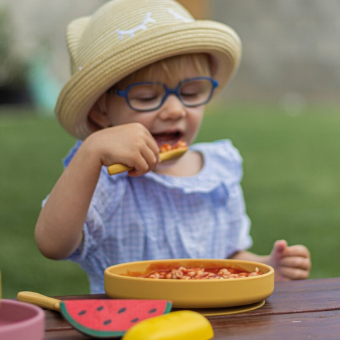 Farfurie, Petite&Mars, Take&Match, Din silicon, Cu ventuza, Fara BPA, Adecvata pentru masina de spalat vase si microunde, Nu absoarbe mirosuri, 6 luni+, 400 ml, Sweet Pea, Verde [4]