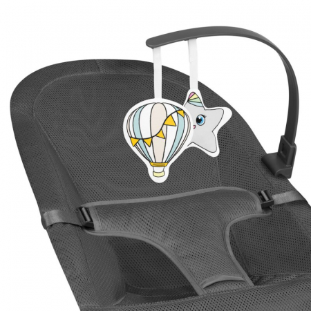 Fotoliu balansoar, Lionelo June AIR, Cu arcada cu jucarii, Ergonomic, Permite circulatia aerului, Balansare manuala, Pliabil, 0 luni+, Gri [9]