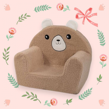 Fotoliu din burete, Bubaba, Cozy Teddy, Pentru copii, 9 luni-5 ani, Brown [5]