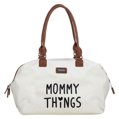 Geanta mamici, FreeON, Mommy things, Spatioasa si practica, Cu multiple buzunare, Include si 2 genti mai mici, Beige [1]