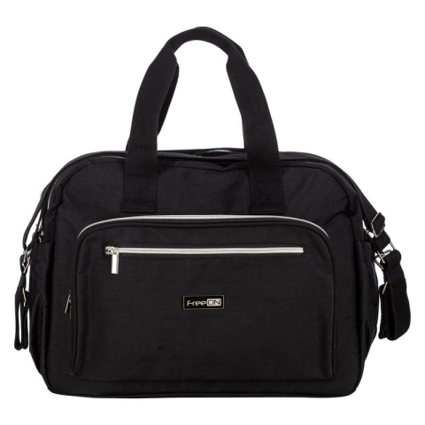Geanta pentru scutece, FreeON, Style, Impermbeabila, Cu multiple buzunare, Dimensiune compacta, 39x32x18 cm, Black [1]
