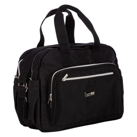 Transport si Relaxare - Geanta pentru scutece, FreeON, Style, Impermbeabila, Cu multiple buzunare, Dimensiune compacta, 39x32x18 cm, Black