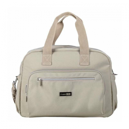 Transport si Relaxare - Geanta pentru scutece, FreeON, Style, Impermbeabila, Cu multiple buzunare, Dimensiune compacta, 39x32x18 cm, Grey/beige