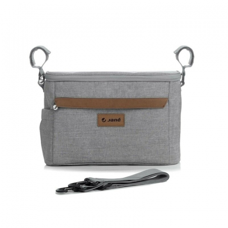 Geanta pentru scutece si organizator carucior, Jane, Cu multiple compartimente, Dimensiune compacta 32 x 10 x 21 cm, Dim Grey [1]