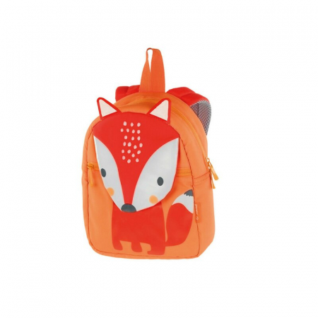 Imbracaminte si Accesorii - Ghiozdanel, Jane, Fox, Cu un compartiment interior pentru sticla, Inchidere cu fermoar, Bretele si spate captusite si moi, Cu eticheta pentru nume, 20.5 x 9 x 30 cm