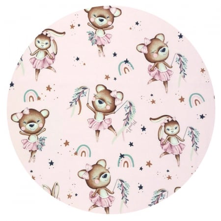 Halat de baie, MimiNu, Cu urechi, 6 - 24 luni, Moale, Cu buzunare, Cu cordon, Din bumbac si thermo fleece, Materiale certificate Oeko Tex Standard 100, Design, Little Ballerina Pink [1]