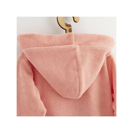 Halat de baie, New Baby, Pentru copii, Cu buzunare, Cu cordon, Marime 104/110, Din bumbac 100%, Pink [1]