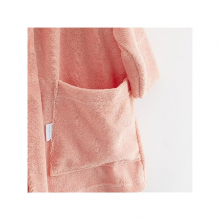 Halat de baie, New Baby, Pentru copii, Cu buzunare, Cu cordon, Marime 104/110, Din bumbac 100%, Pink [2]