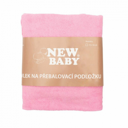 Husa, New Baby, Universala, Pentru saltea de infasat, Cu elastic, Din bumbac terry, Placut la atingere, 50x70 cm, 0 luni+, Pink [1]
