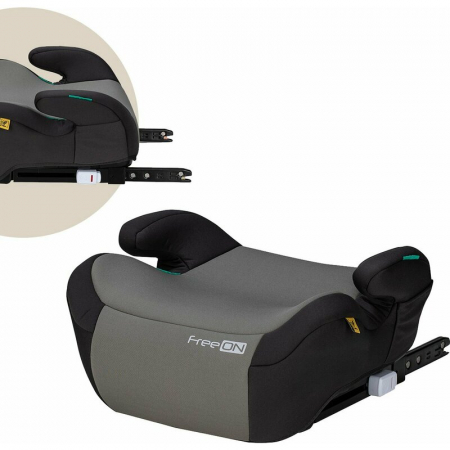 Scaune inaltatoare - Inaltator auto, FreeOn, Taurus Fix, Cu isofix, Potrivit pentru copiii intre 125 si 150 cm, Conform cu standardul european de securitate ECE R129, Gray