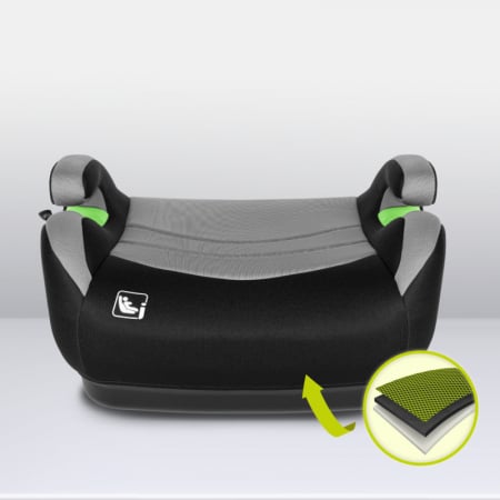 Inaltator auto, Lionelo, Luuk Fix I-size, 125- 150 cm, Instalare cu sistem Isofix si centura de prindere, Cu husa detasabila, Conform cu standardul european de securitate ECE R129, Gri [7]