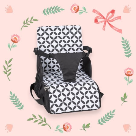 Inaltator scaun masa, FreeON, Fold and Go, Portabil 2 in 1, Conform cu standardele europene EN16120, EN71-3:2021, Black and White [2]