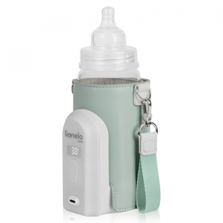 Incalzitor biberoane, Lionelo, ThermUp Go Evo, Portabil, Cu 5 niveluri de incalzire, Cu buton Safety Control, Mentinere caldura pana la 9h, Incarcare USB, Verde [3]