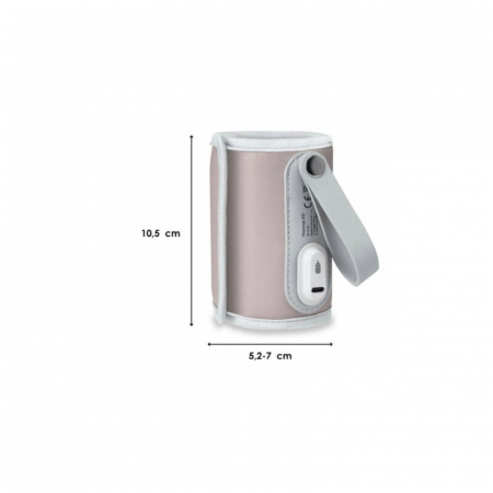 Incalzitor biberoane, Lionelo, ThermUp Go, Portabil, Temperatura constanta pana la 24 h, Incarcare USB, Roz [8]