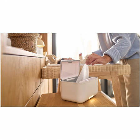 Incalzitor servetele umede, Lionelo, Babybliss, Cu 3 setari de temperatura, Loc suficient pentru un intreg pachet de servetele umede, Panou de control cu ecran tactil, Fara BPA, White [17]