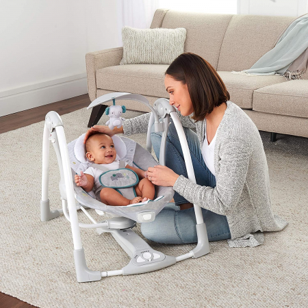 Ingenuity - Leagan portabil ConvertMe Swing 2 Seat Battery-Saver, Nash [2]