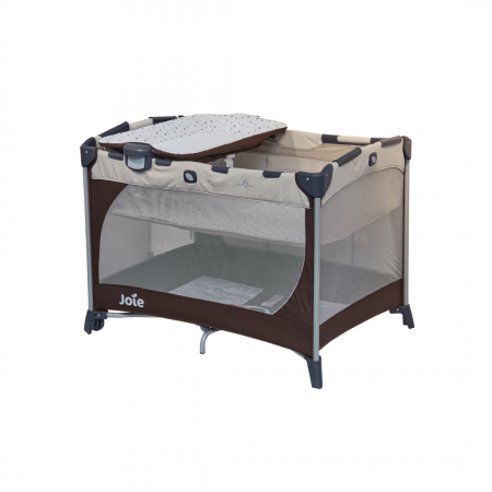 Mobilier si Lenjerie - Joie - Patut pliant Commuter Change Beige Dots, cu cosulet detasabil inclus