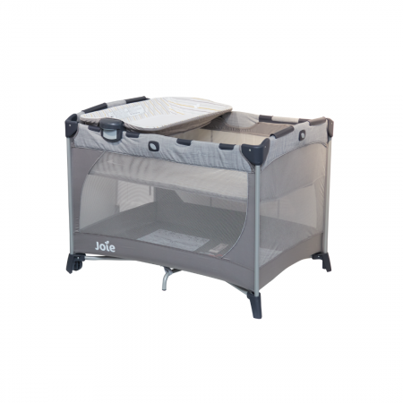 Mobilier si Lenjerie - Joie - Patut pliant Commuter Change Gray Stripes, cu cosulet detasabil inclus