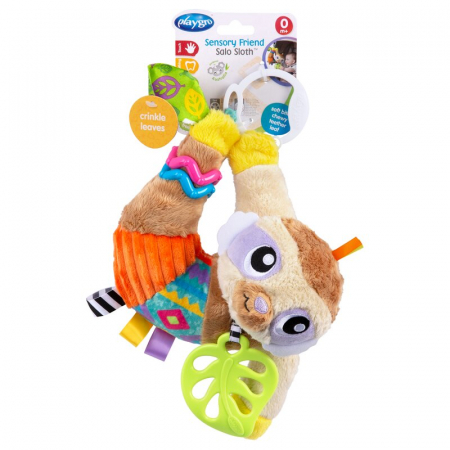 Jucarie carucior sau scaun auto, Playgro, Salo, Cu inele pentru dentitie, Cu diverse forme si texturi, Cu sunete si zornaieli, Dezvolta abilitatile motorii si imaginatia, 0 luni+, Sensory Friend Salo  [10]