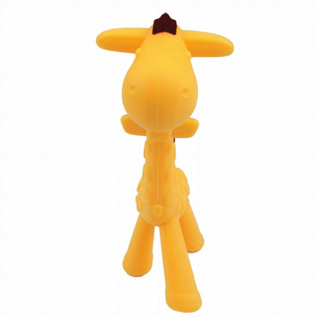 Jucarie de dentitie, Bocioland, Amelioareaza gingiile dureroase, Design ergonomic, Fara BPA, 0 luni+, Giraffe Yellow/Brown [4]