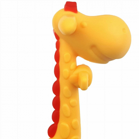 Jucarie de dentitie, Bocioland, Amelioareaza gingiile dureroase, Design ergonomic, Fara BPA, 0 luni+, Giraffe Yellow/Red [4]