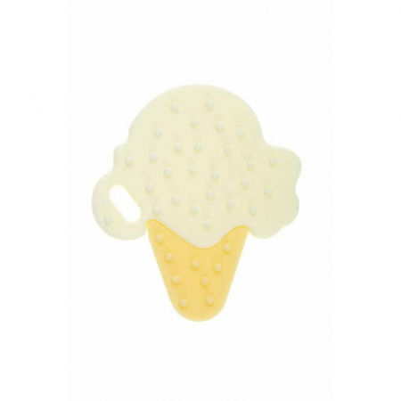 Jucarie de dentitie, Bocioland, Din silicon, Stimuleaza abilitatile motorii fine, Calmeaza durerea gingiei, 0 luni+, Ice Vanilla [2]
